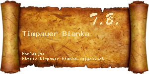 Timpauer Bianka névjegykártya